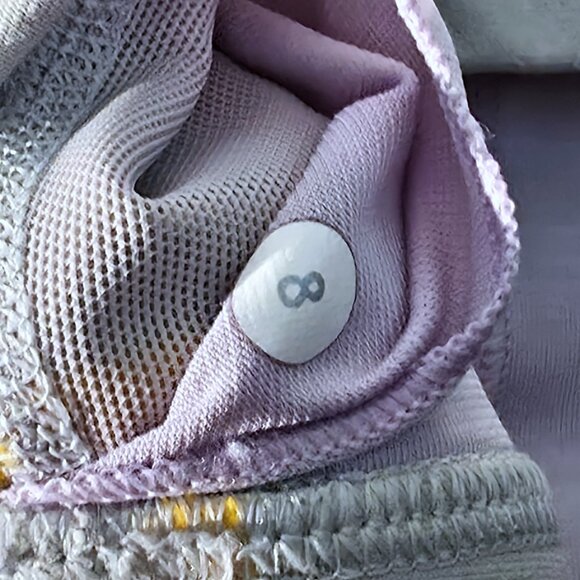 Lululemon Flow Y Bra IV Pop Stripe Heathered Light & Medium Grey/Pretty Purple - Picture 8 of 8